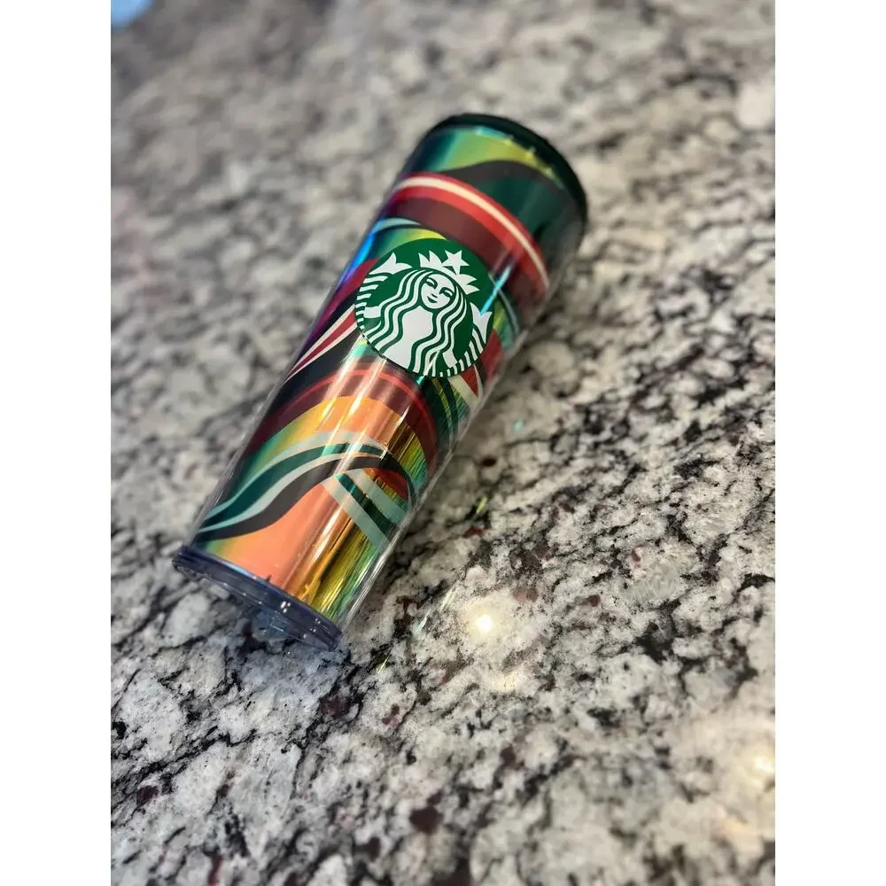 Starbucks 2021 holiday multi color 24oz cup no straw
